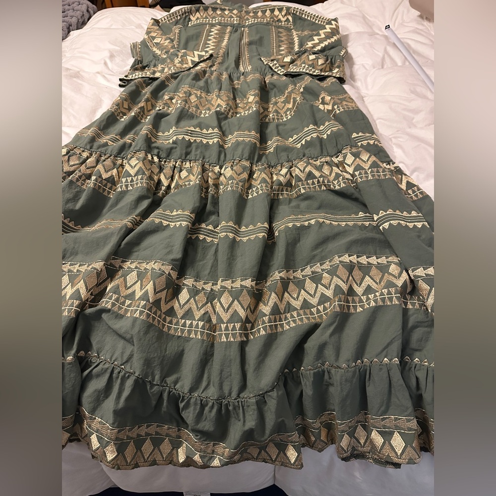 Aether Concept Cotton Bohemian Green Maxi Dress - NWT - Size S (Oversized) - Picture 5 of 13